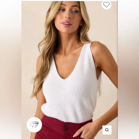 Newbury Kustom Cream Knit tank / sweater vest - Picture 4 of 9